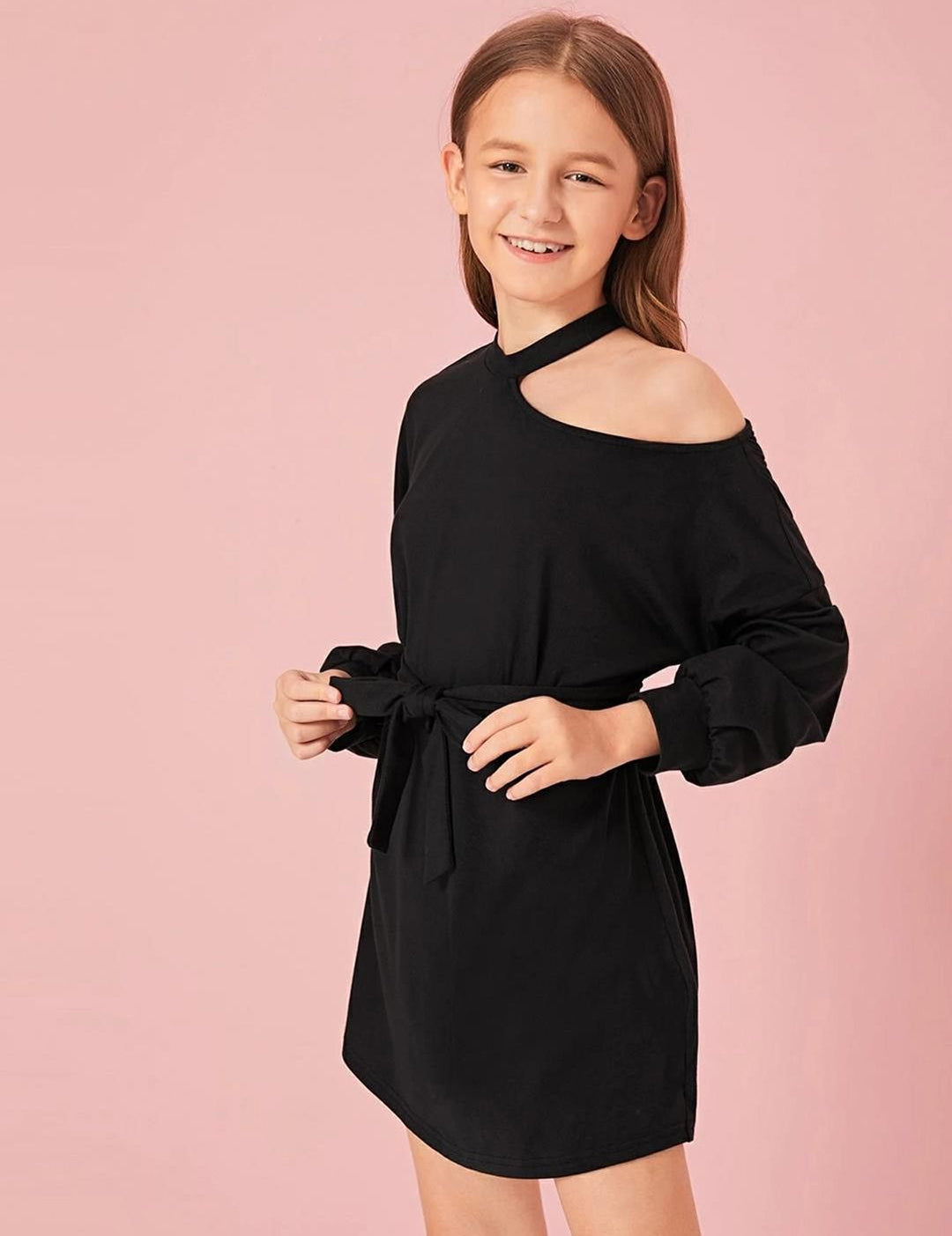 Kotty Cold-Shoulder A-Line Dress