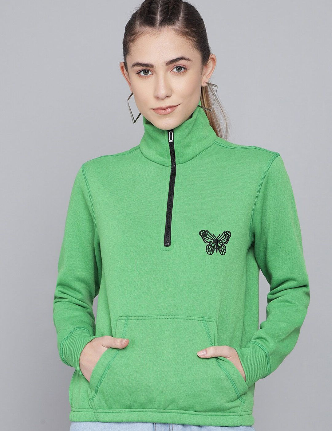 Kotty Women Green Neck Sweatshirt
