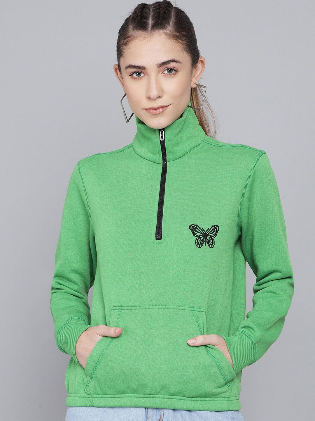 Kotty Women Green Neck Sweatshirt