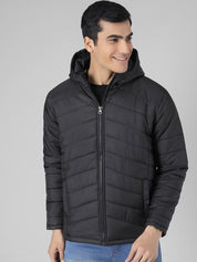 Kotty Men Black Solid Padded Jacket