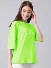 Kotty Typography Printed Oversized T-shirt