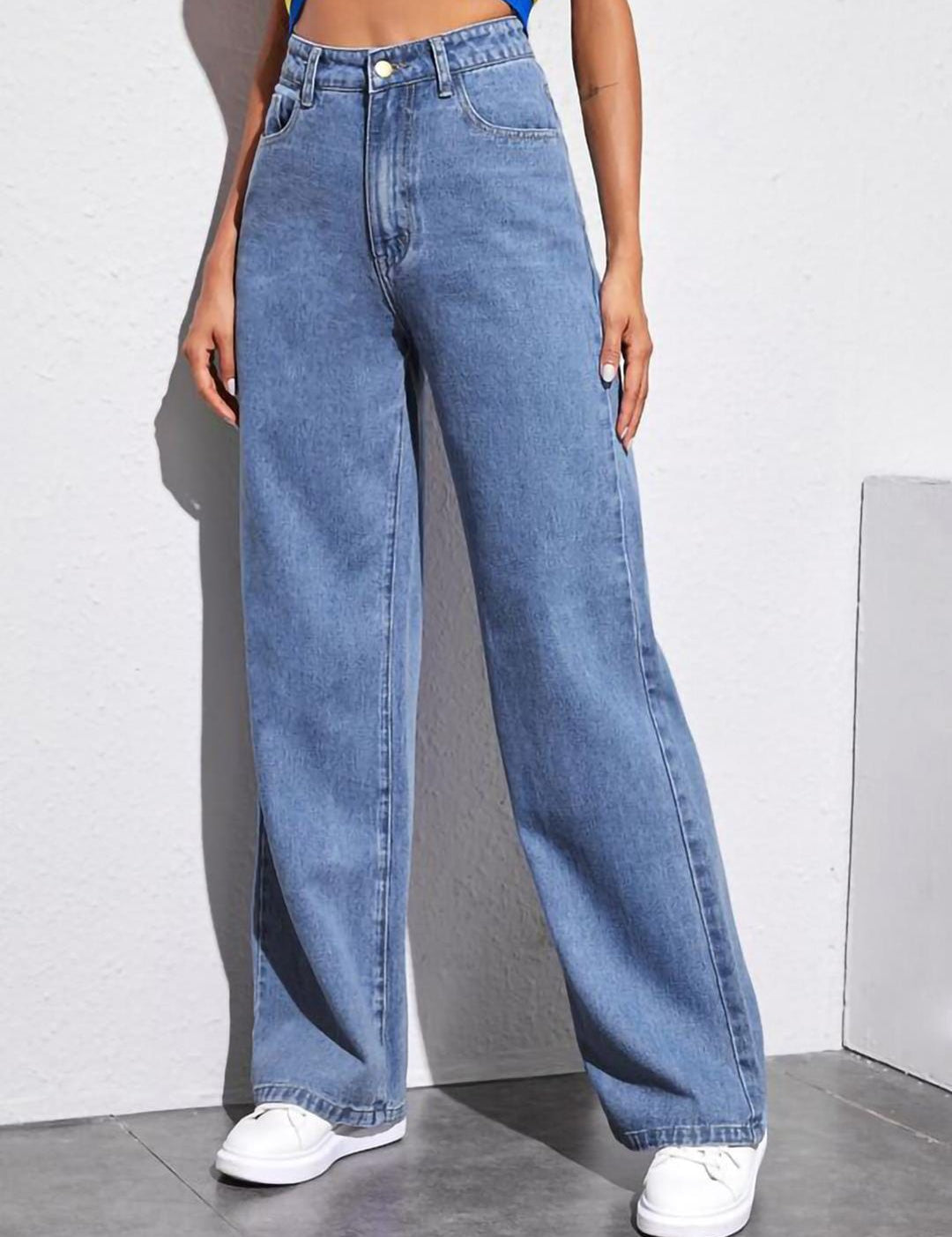 Kotty Women Jean Straight Fit High-Rise Clean Look Stretchable Jeans