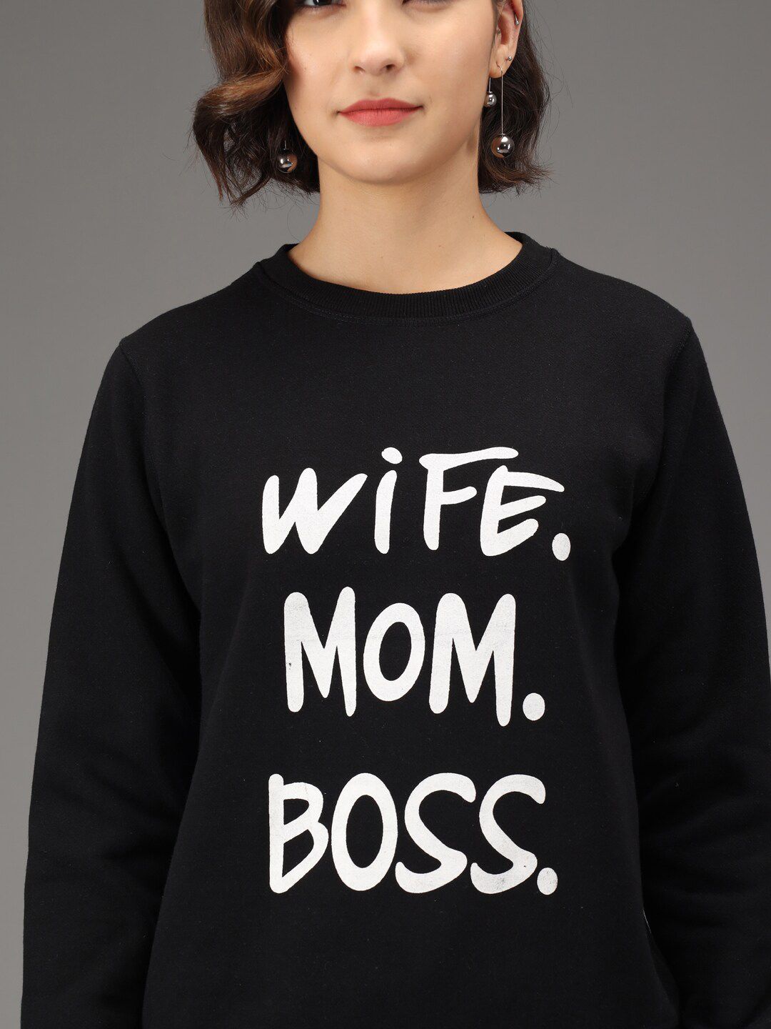 Kotty Women Black Printed Sweatshirt