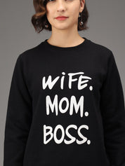 Kotty Women Black Printed Sweatshirt