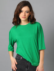 KOTTY Basics Round Neck Drop-Shoulder Sleeves Oversized T-shirt