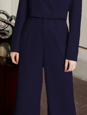 KOTTY BIZwear Basics Women Relaxed Straight Leg High-Rise Easy Wash Pleated Parallel Trousers