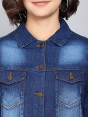Kotty Women Blue Washed Denim Jacket