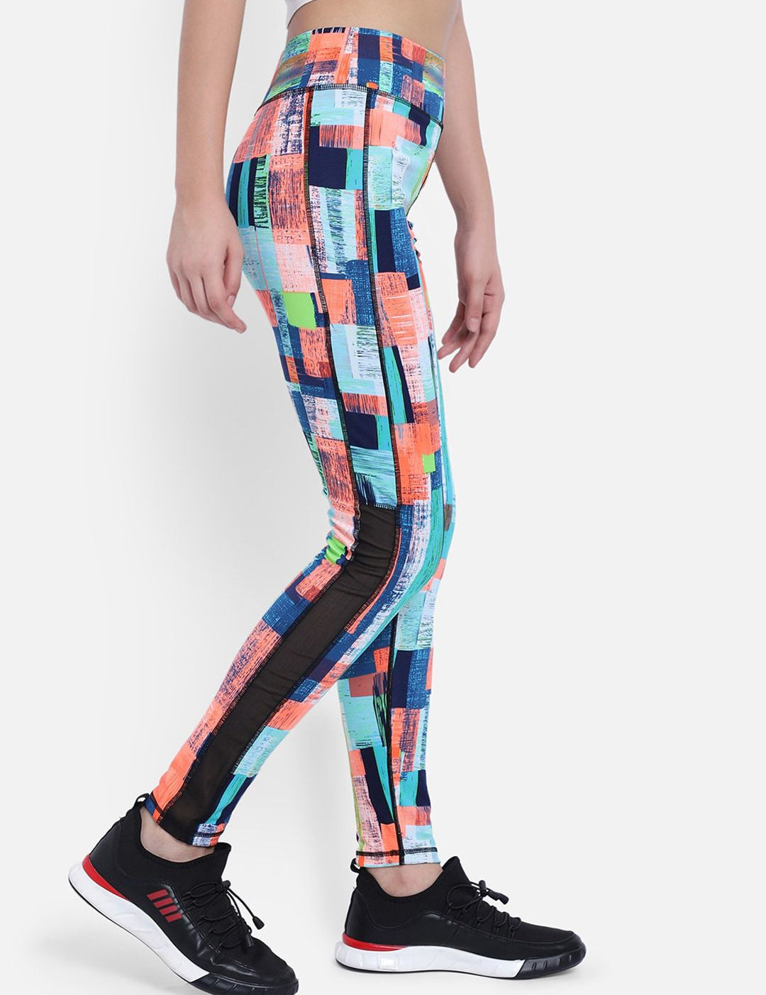 Kotty Women Blue & Orange Printed Tights