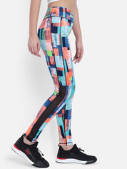 Kotty Women Blue & Orange Printed Tights