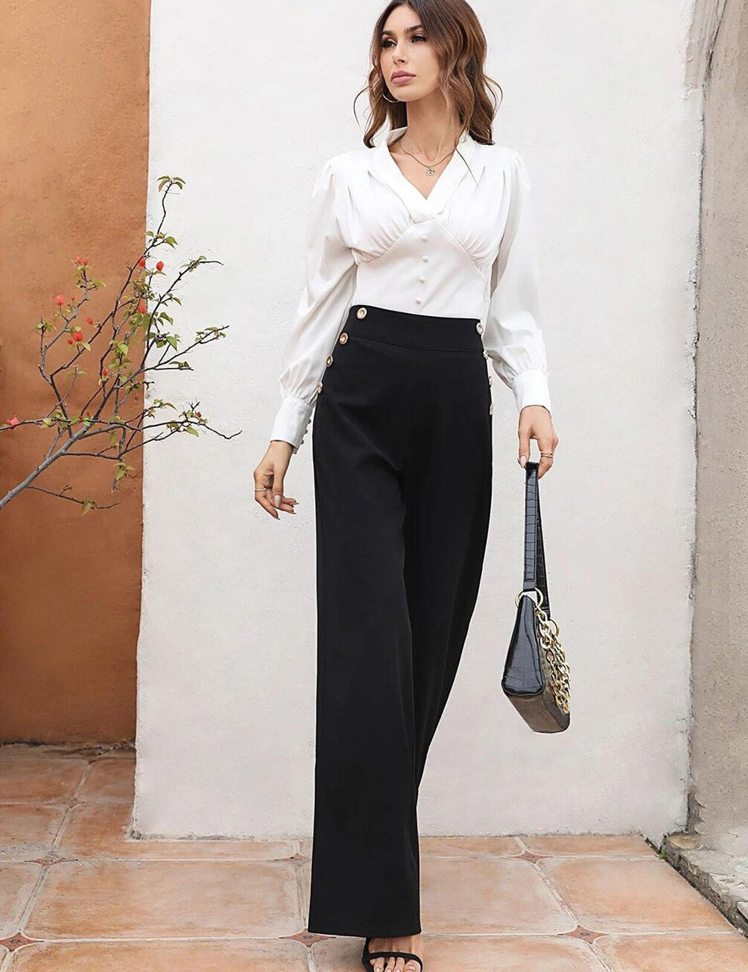 Kotty Women Relaxed Straight Fit High-Rise Easy Wash Trousers