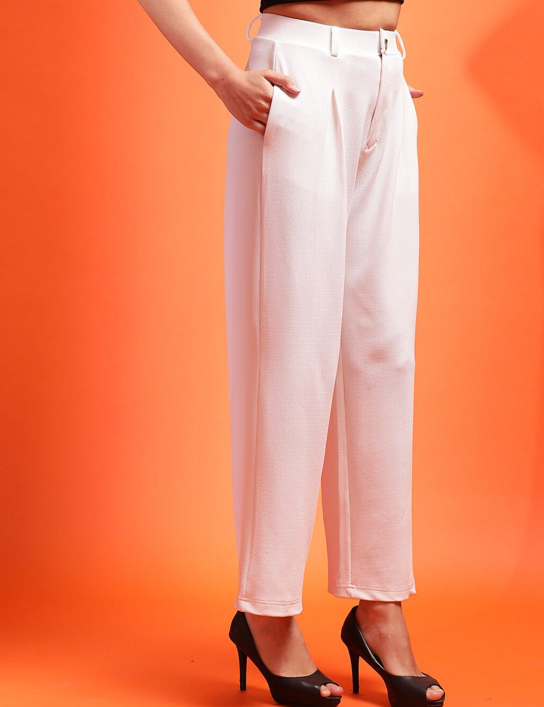 Stylecast X KOTTY Women High-Rise Relaxed Fit Parallel Trousers