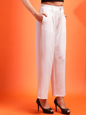 Stylecast X KOTTY Women High-Rise Relaxed Fit Parallel Trousers