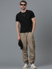 Kotty Men Relaxed Low-Rise Easy Wash Cargos Trousers