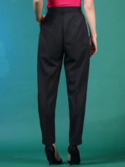 KOTTY BIZwear Women Relaxed High-Rise Easy Wash Peg Trousers