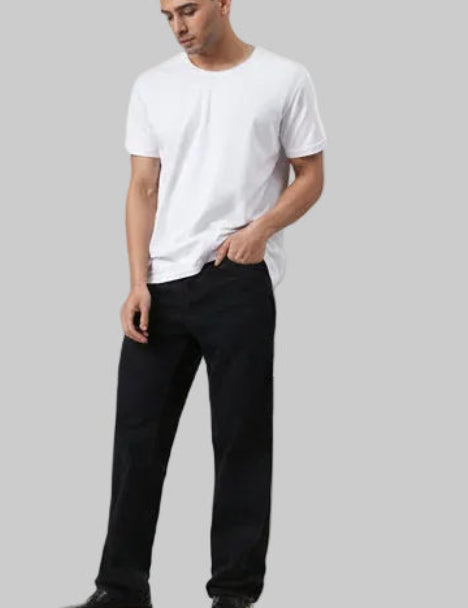 Kotty Men Black Jean Straight Fit Low-Rise Clean Look Stretchable Jeans