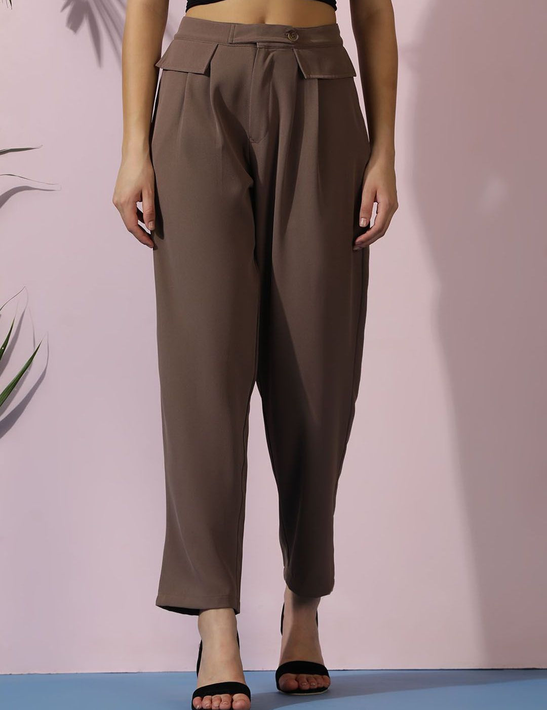 Kotty Women Relaxed High-Rise Easy Wash Pleated Trousers