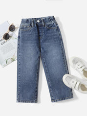 Kotty Girls Blue Jean Fit Heavy Fade Stretchable Jeans