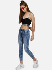 Kotty Women Blue Super Skinny Fit Mid-Rise Clean Look Jeans