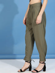 Kotty Women Relaxed High-Rise Easy Wash Pleated Peg Trousers