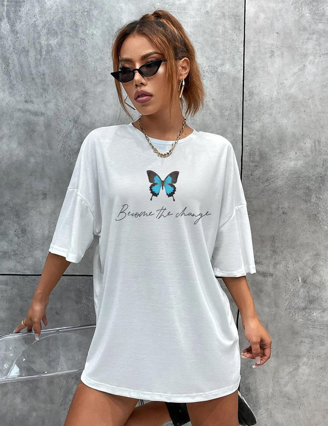 Kotty Conversational Printed Oversize Cotton T-shirt