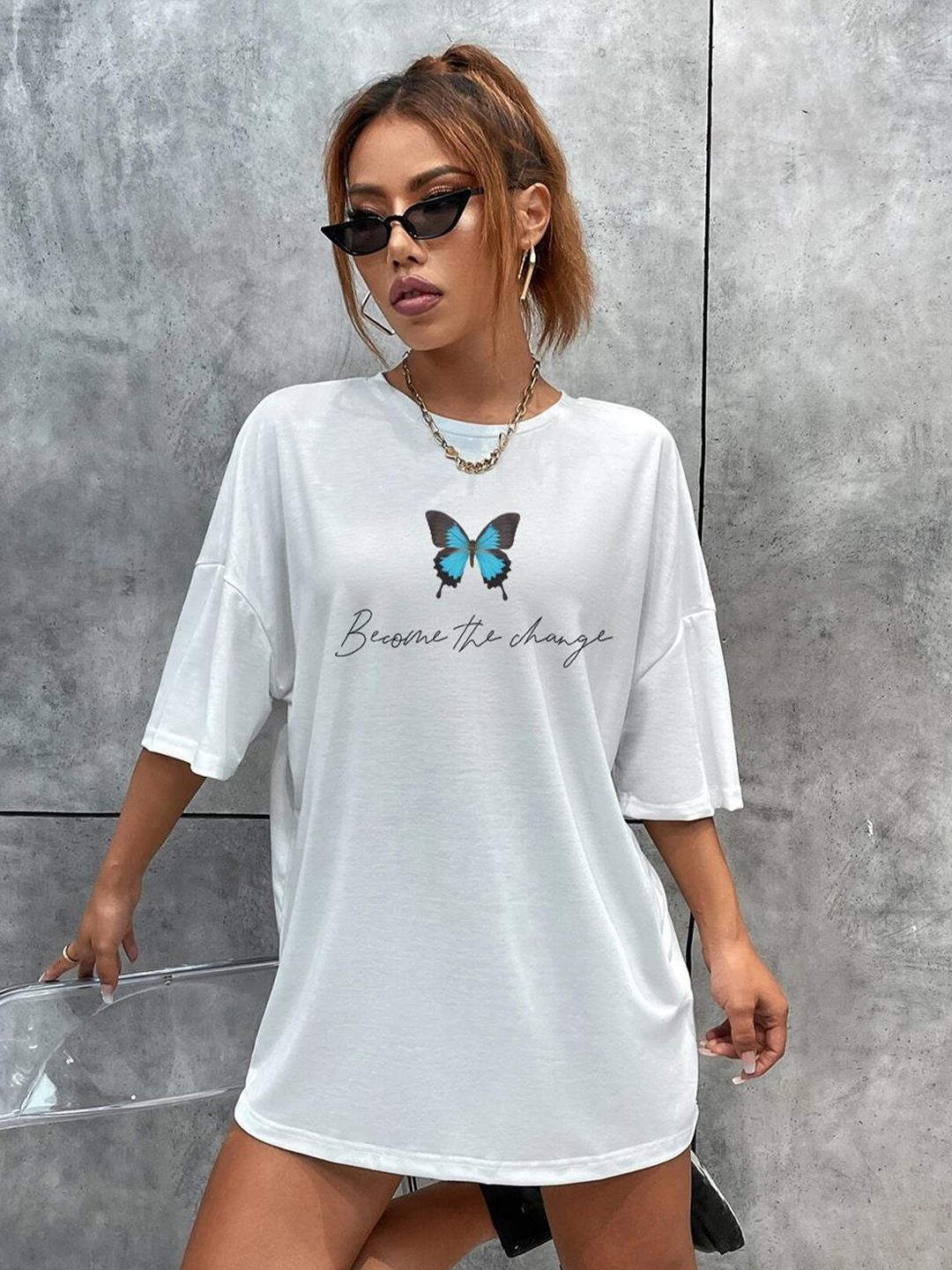 Kotty Conversational Printed Oversize Cotton T-shirt