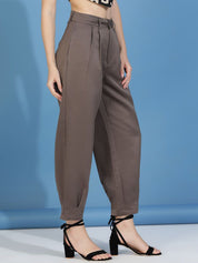 Kotty Women Relaxed High-Rise Easy Wash Pleated Peg Trousers