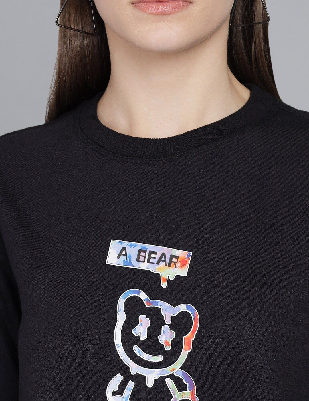 Kotty Women Black Printed Sweatshirt