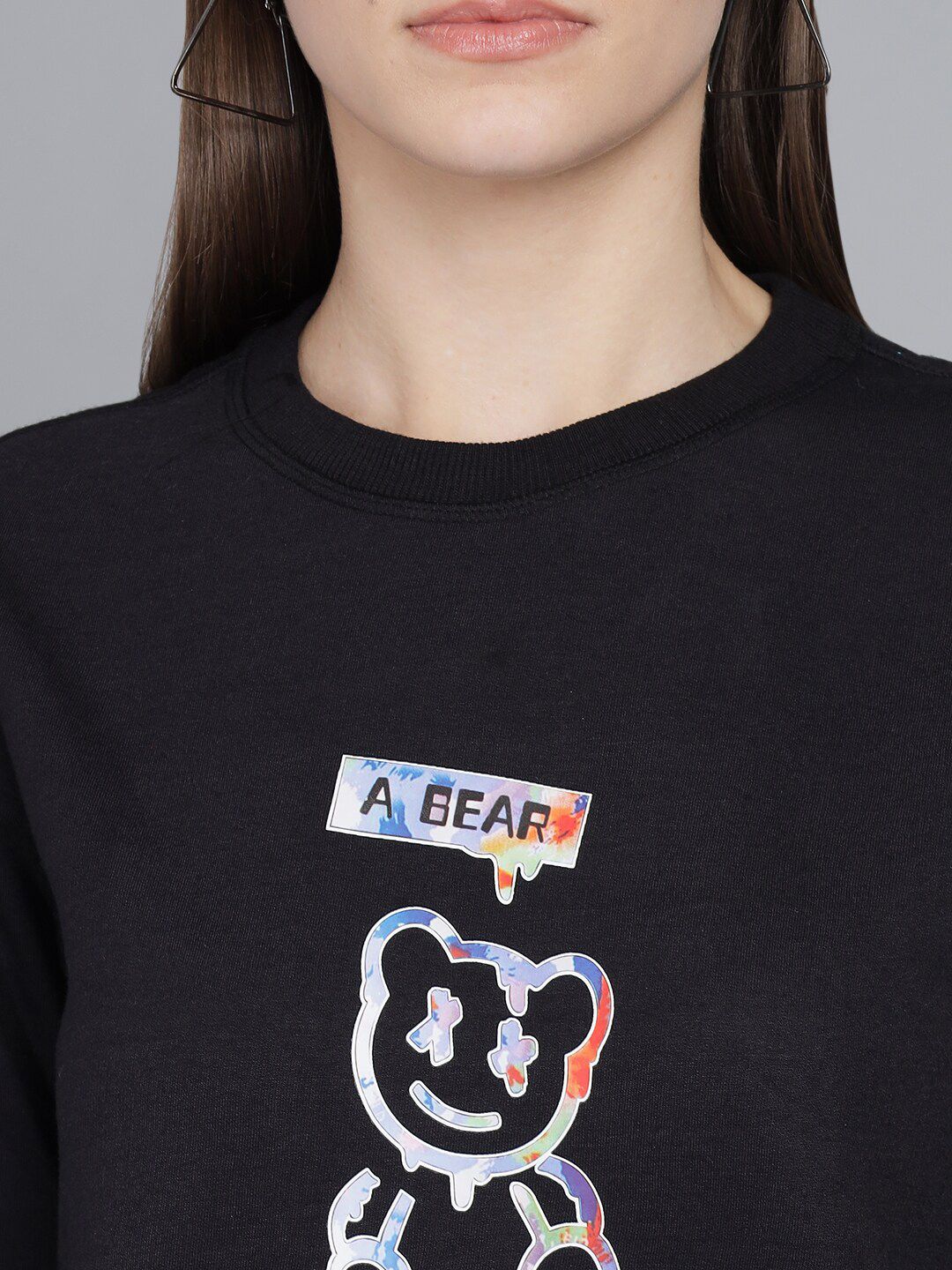 Kotty Women Black Printed Sweatshirt