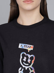 Kotty Women Black Printed Sweatshirt