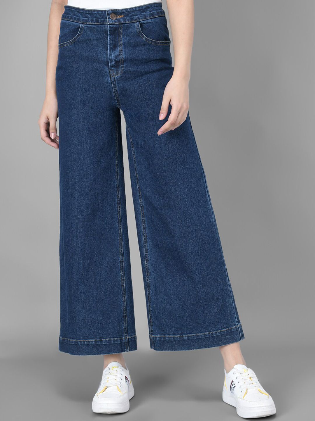 Kotty Women Blue Flared High-Rise Clean Look Jeans