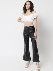 Kotty Women Black Relaxed Flared Trousers