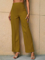 Kotty Women Relaxed Straight Fit High-Rise Easy Wash Trousers