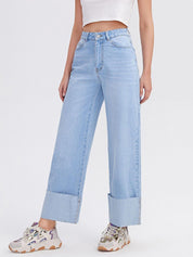 Kotty Women Flared High-Rise Stretchable Cotton Lycra Blend Jeans