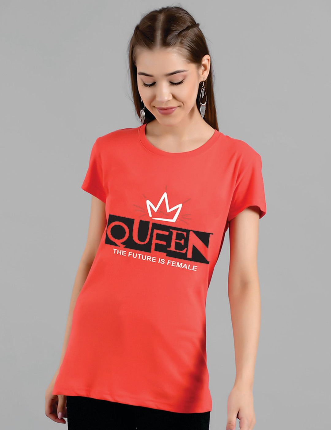 Kotty Typography Printed  Round Neck T-shirt