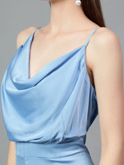 Kotty Women Solid Cowl Neck Sleeveless Basic Jumpsuit