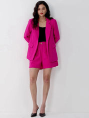 Kotty Shirt Collar Blazer With Shorts