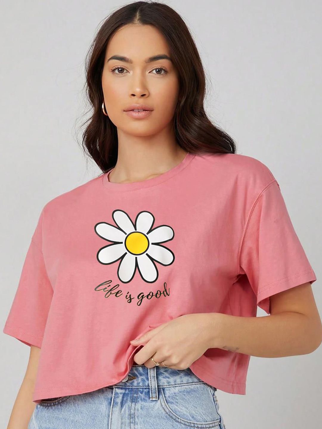 Kotty Women Graphic Printed Round Neck T-shirt