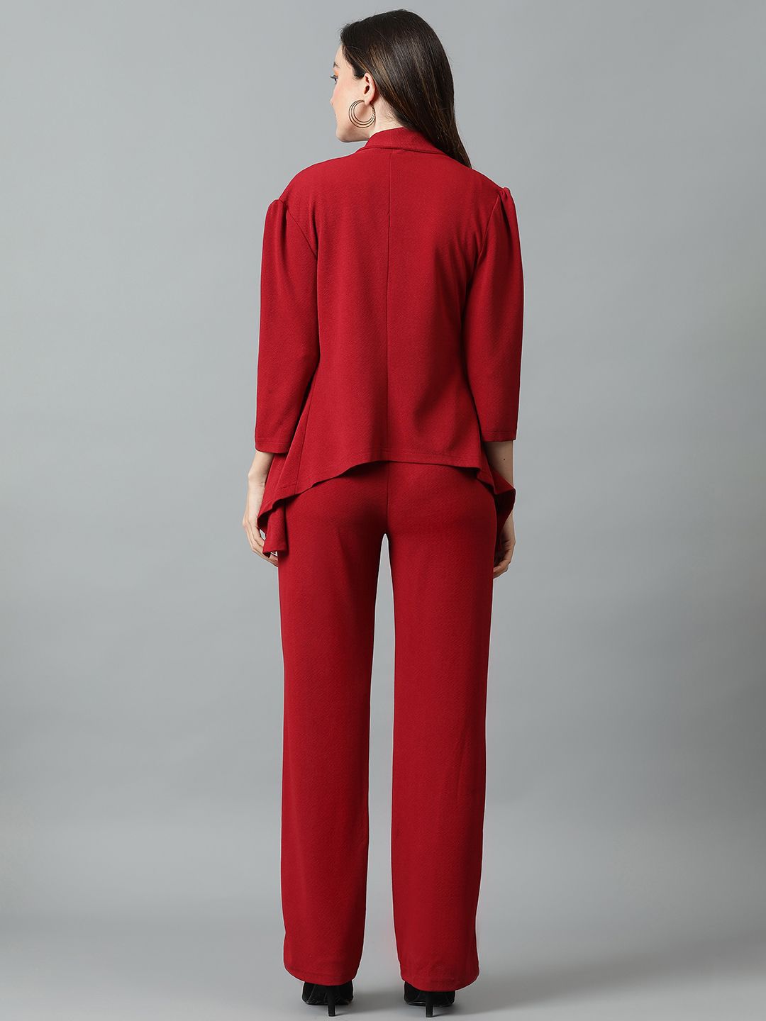 Kotty Maroon Shawl Neck Blazer & Trousers