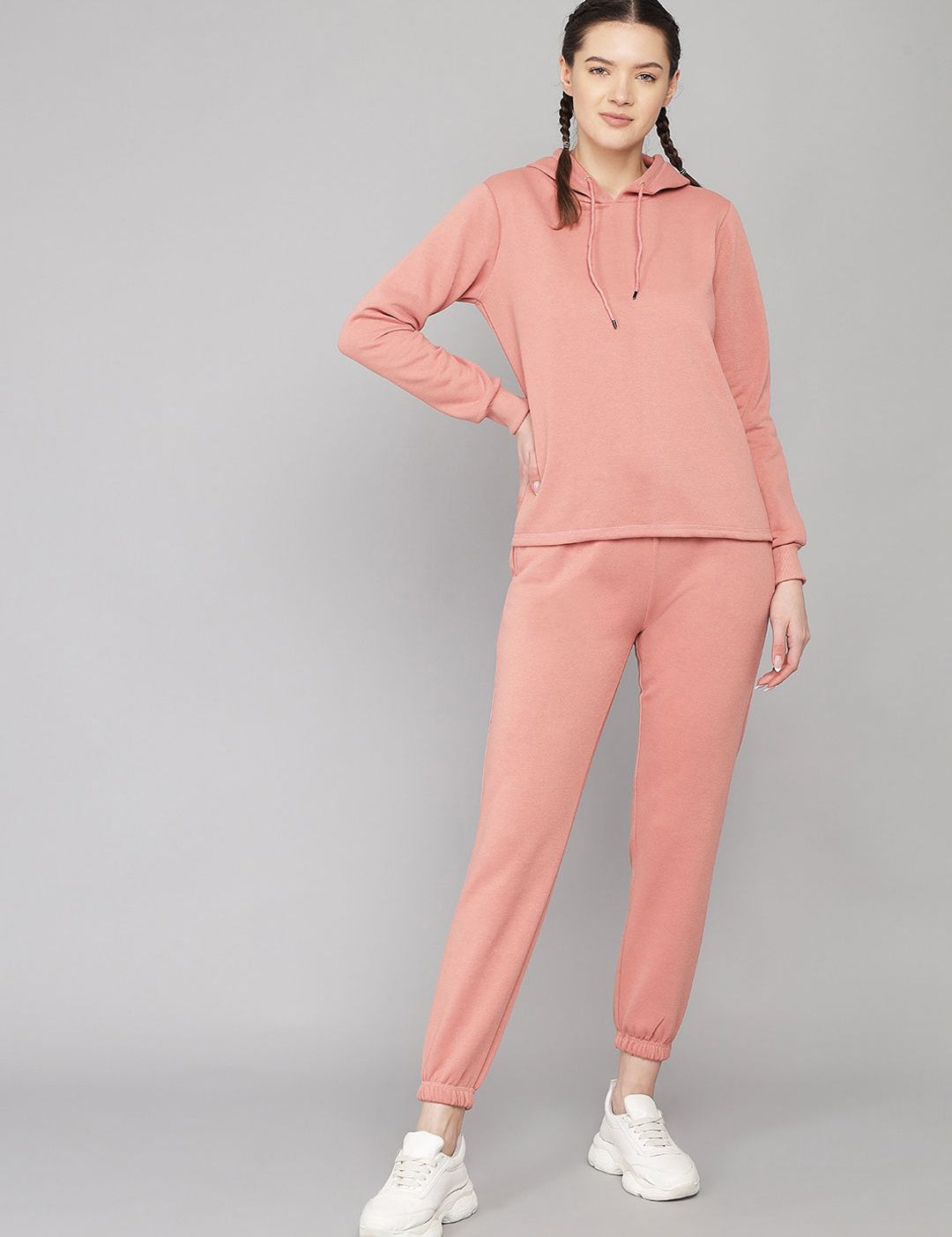 Kotty Women Pink Solid Co-Ords Set