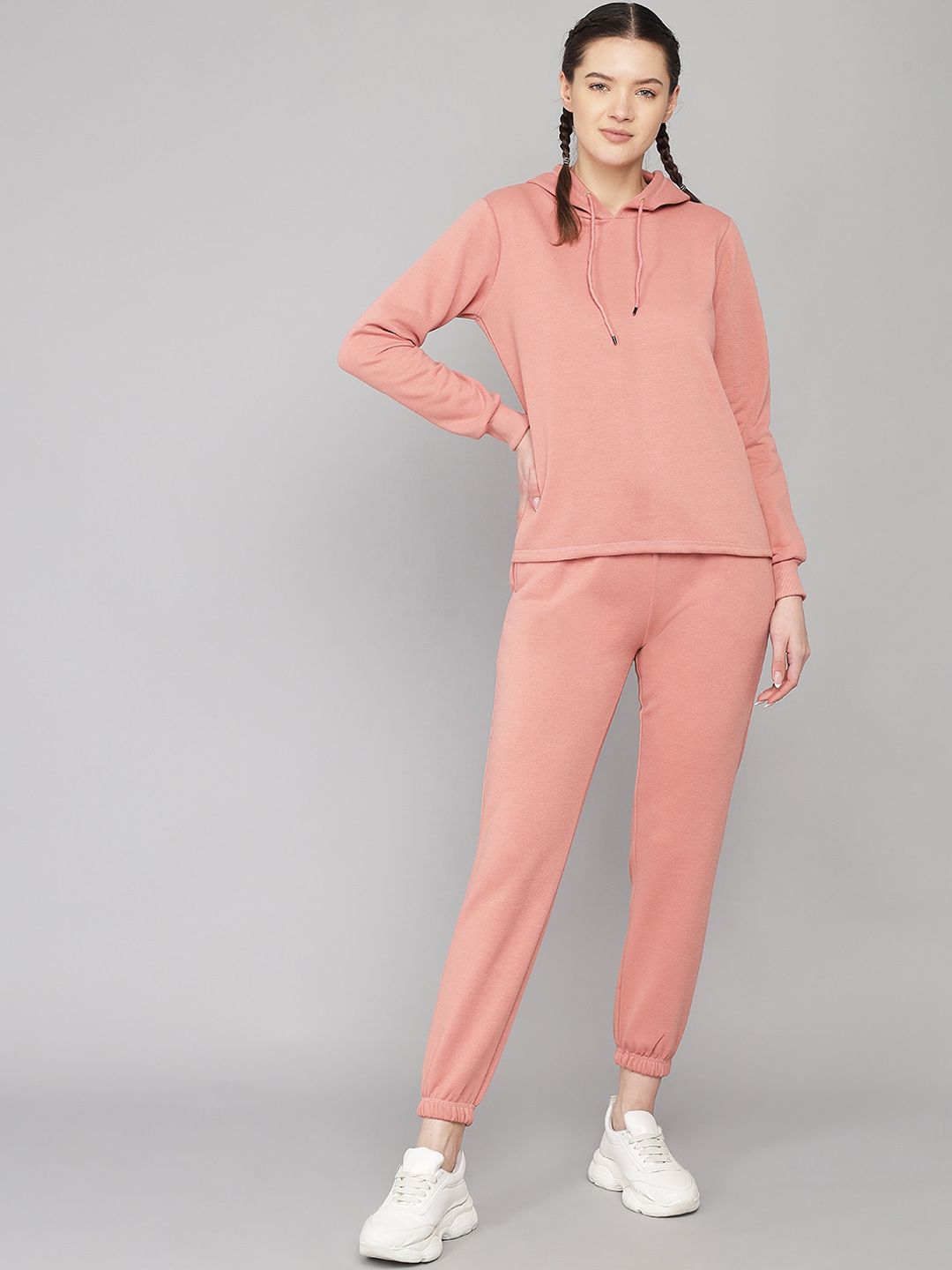 Kotty Women Pink Solid Co-Ords Set