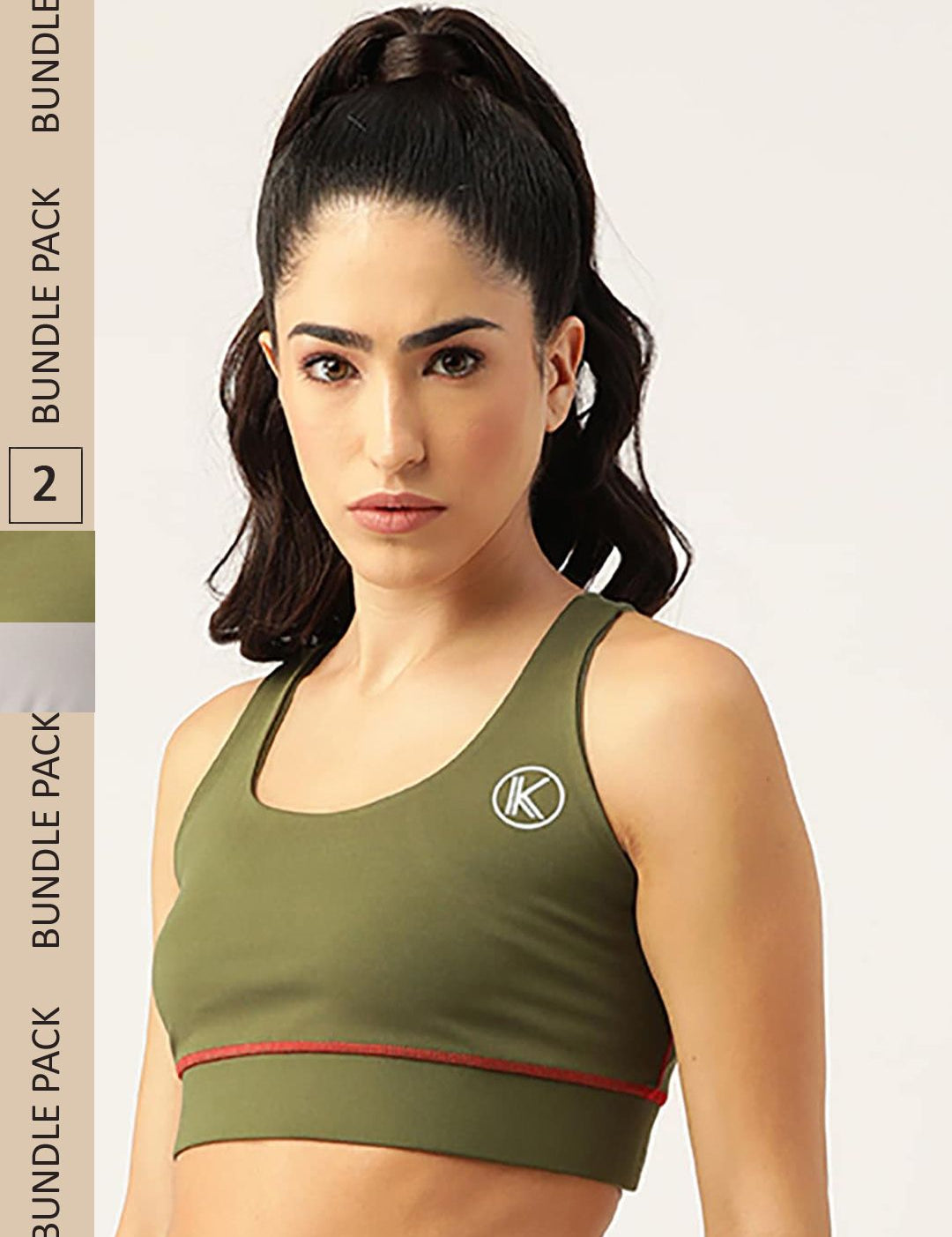 Kotty Pack of 2 Non-Padded Non-Wired Full Coverage All Day Comfort Workout Bra