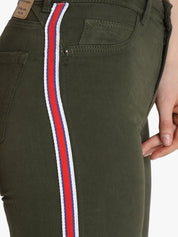 Kotty Women Olive Green Skinny Fit High-Rise Clean Look Stretchable Jeans