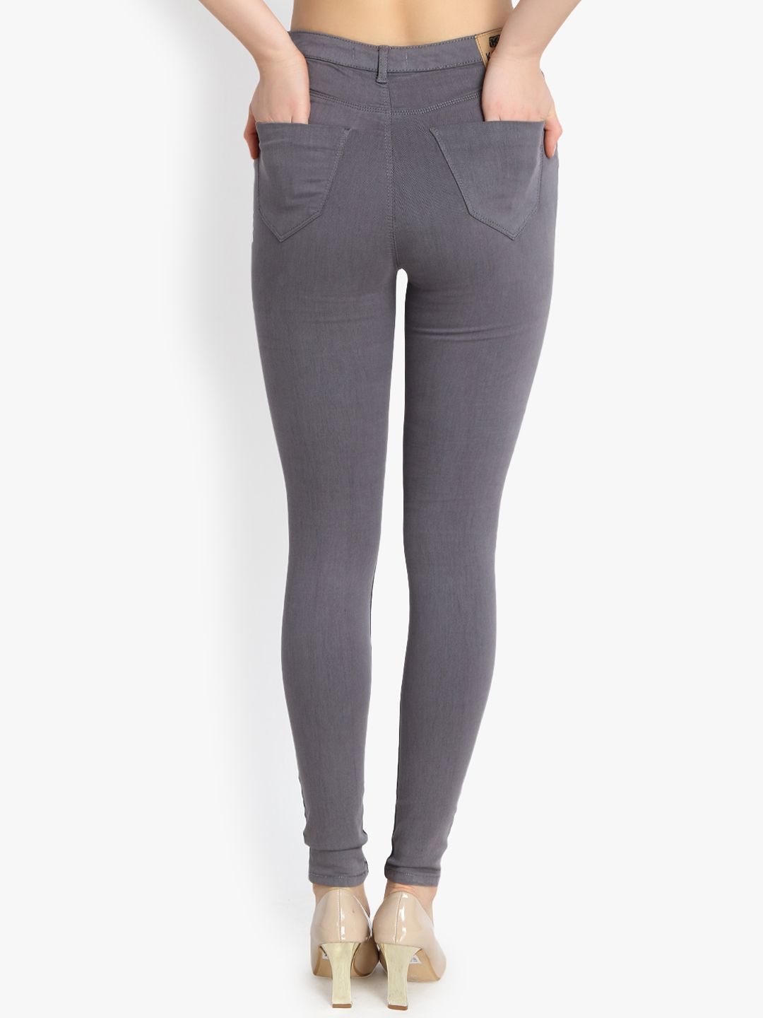 Kotty Women Grey Skinny Fit High-Rise Clean Look Stretchable Jeans
