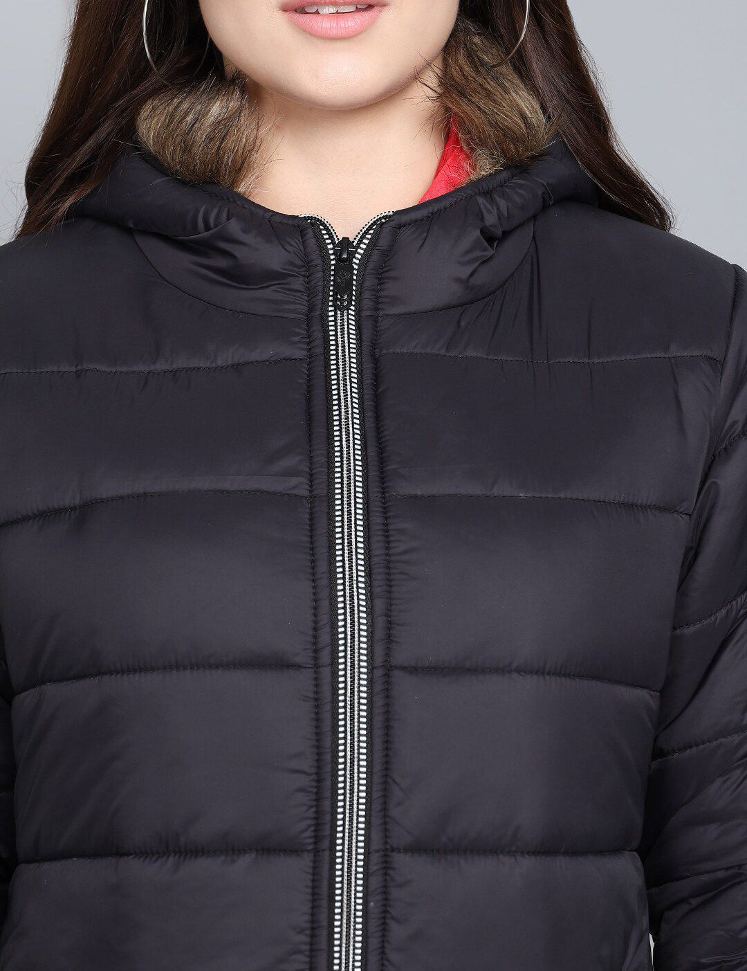 Kotty Women Black Outdoor Puffer Jacket
