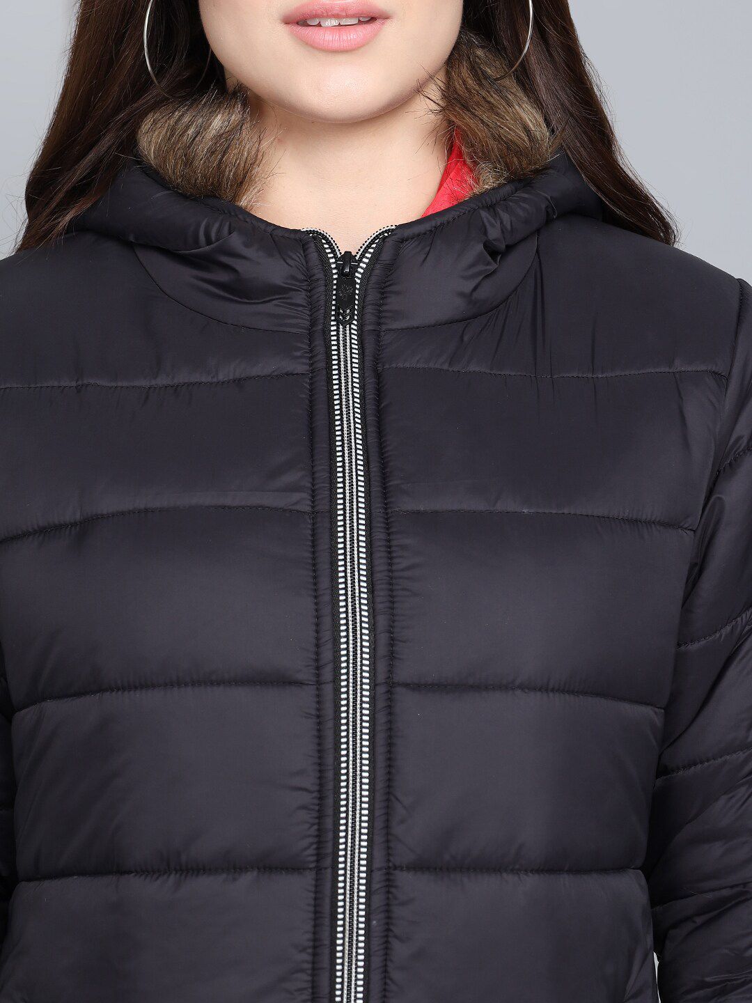 Kotty Women Black Outdoor Puffer Jacket