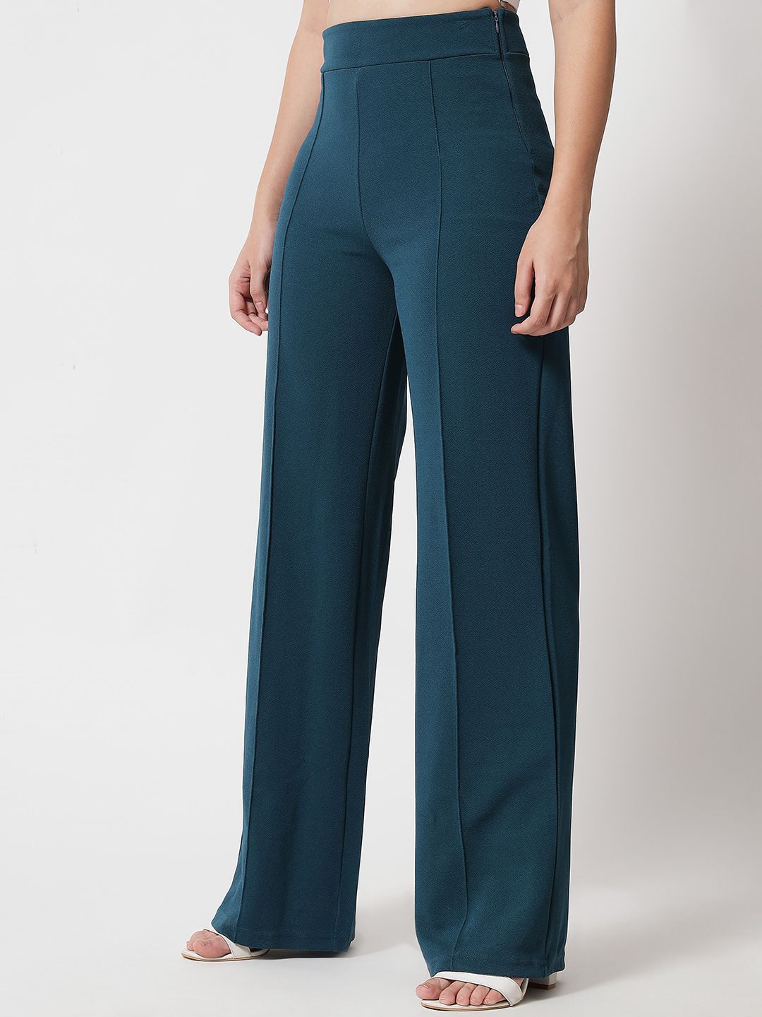 Kotty Women Pack Of 2 Relaxed Straight Leg High-Rise Easy Wash Trousers