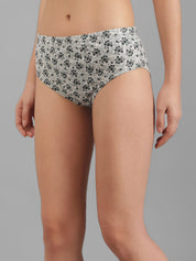 Kotty Women Grey & White Printed Hipster Briefs KTTWOMENSPANTY372