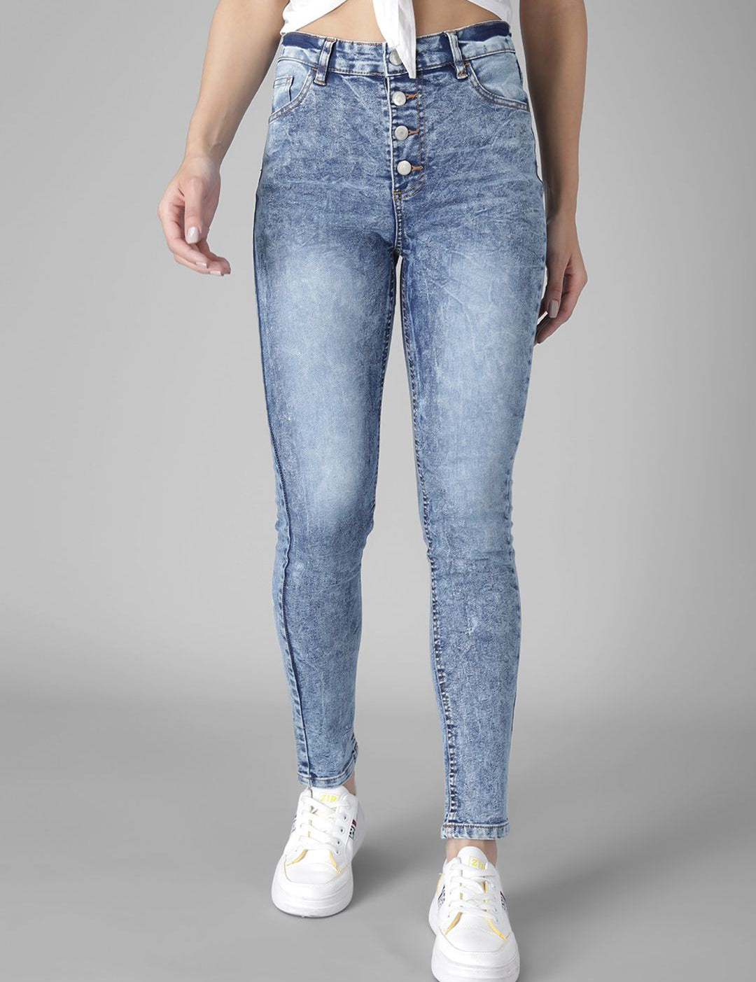 Kotty Women Blue Skinny Fit High-Rise Clean Look Jeans
