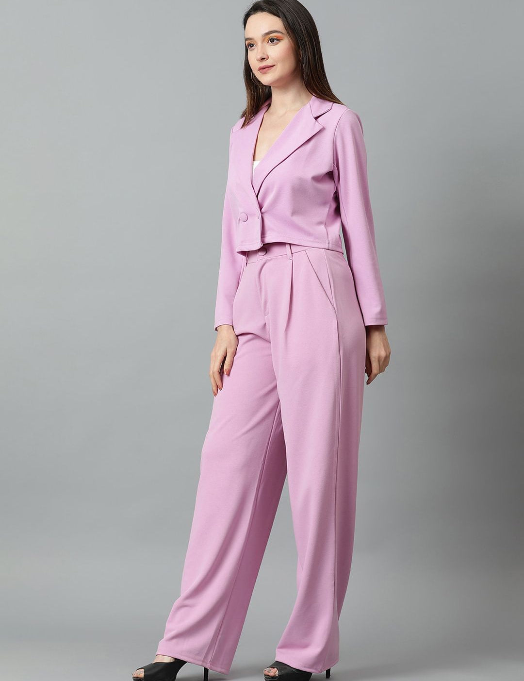 KOTTY BIZwear Basics Notched Lapel Collar Coat With Trousers