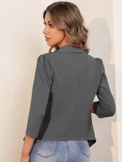 Kotty Grey Shawl Collar Open Front Jacket